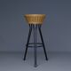 Vintage wicker barstool by Rohé Noordwolde, 1960s