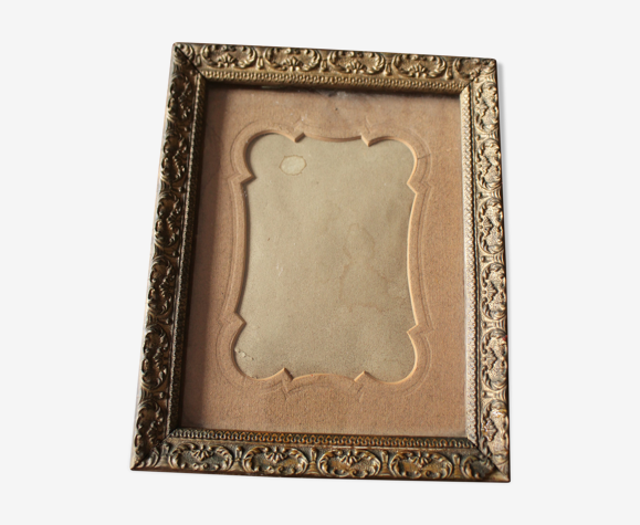 Cadre rectangle bois moulures mordoré vitre Marie Louise