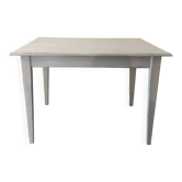 Table en bois, patine blanche