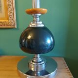 Large vintage 70'S lamp in aluminum and metal