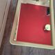 vintage mirror from the 70s with a large beige border, 90 by 60 cm