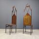 Pair of gothic french high back side chairs, 1960s
