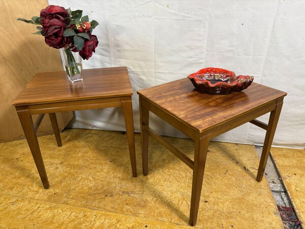 Tables de chevet en teck vintage rétro des années 50