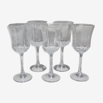 Set of 5 glasses on foot Octime