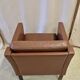 Fauteuil danois en cuir marron à dossier bas 1960