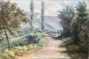 Tableau HST ''Paysage - village