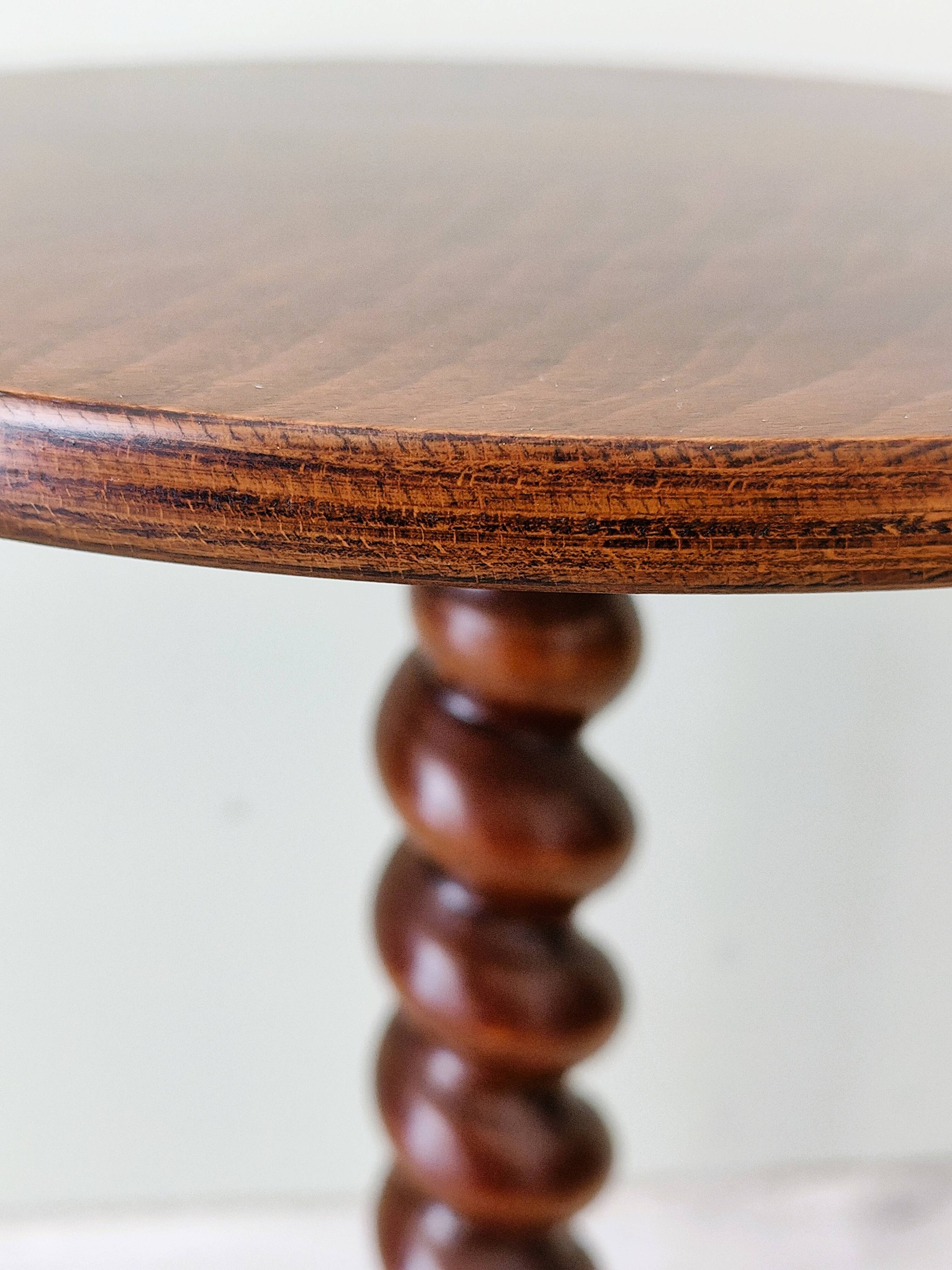Antique solid wood side table
