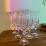 Set of 6 crystal champagne flutes