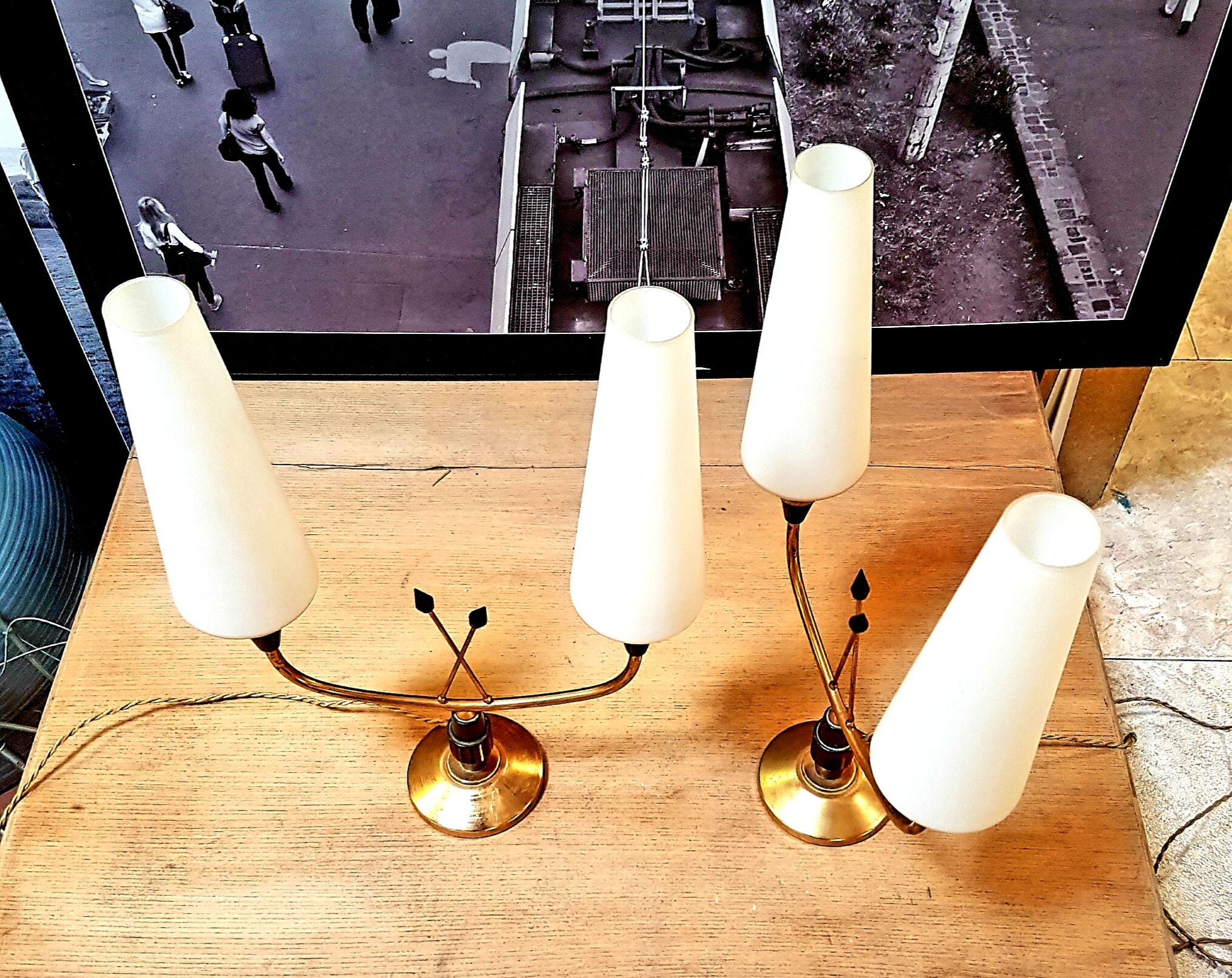 Paire de lampes Arlus années 50