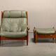 Lounge Chair in the manner Sergio Rodrigues and Jean Gillon, Oak / Leather
