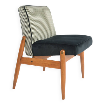 Black and white armchair without armrests