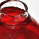DESIGN square vase in red lined blown glass 11cm dlg Whitefriars
