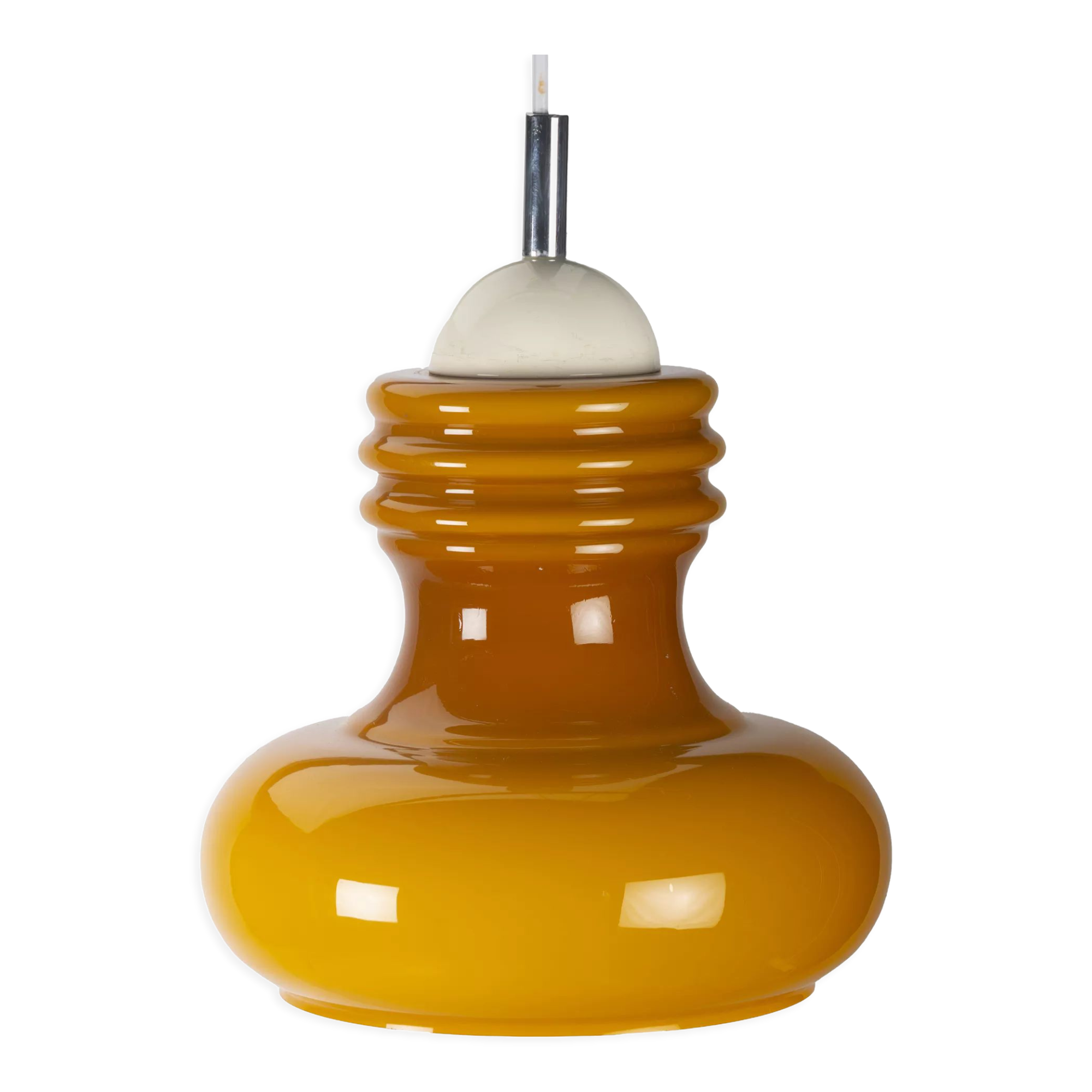 Ocher opaline space age pendant lamp