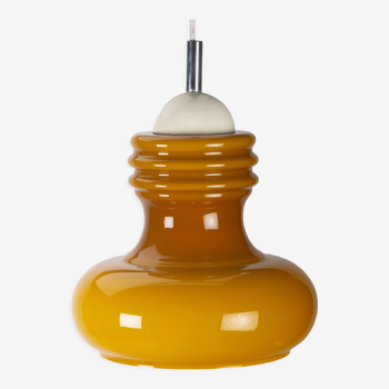 Ocher opaline space age pendant lamp