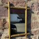 Miroir glace vintage style faux bambou doré, 58x42 cm