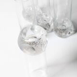 Set of 5 Mid-century Clear Crystal Tumblers / Italy / 1980s