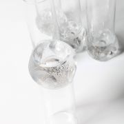 Set of 5 Mid-century Clear Crystal Tumblers / Italy / 1980s