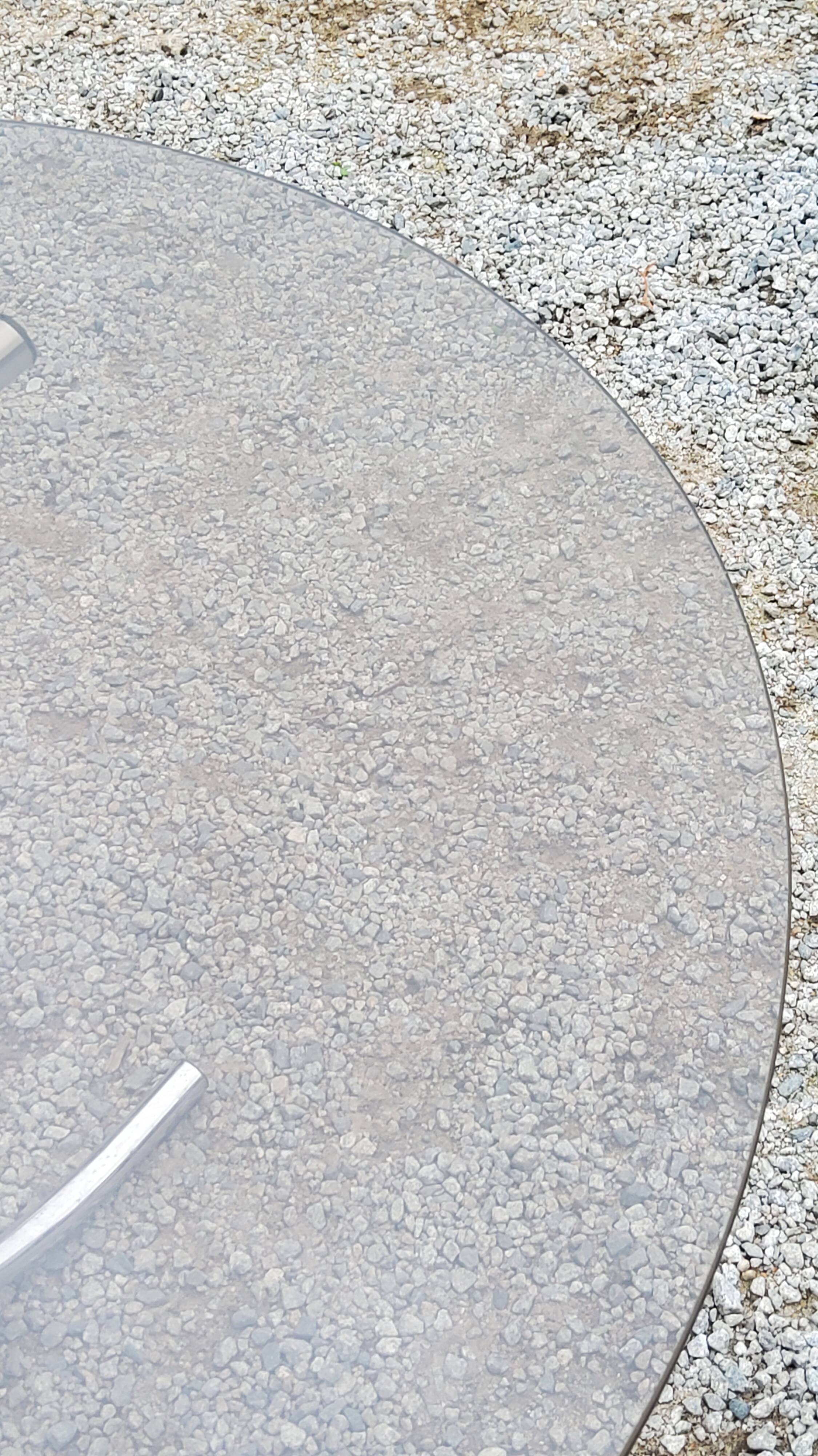 Dining table from the 70s top smoked glass base chrome