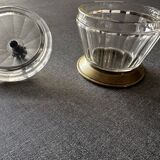 Sucrier Art-Deco - Verre - Bois et Métal
