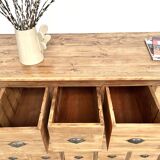 Vintage workshop furniture with 24 drawers in solid pine – 1950s