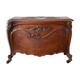 Old chest, carved wooden chest, curved chest on wheels, interior decoration