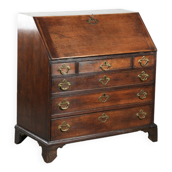 Secrétaire anglais antique du XVIIIe siècle en chêne.