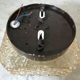 Amber moulded glass ceiling lighten circa 1960