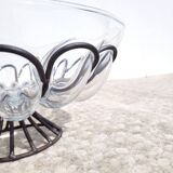 Grande coupe en fer forgé et verre contraint