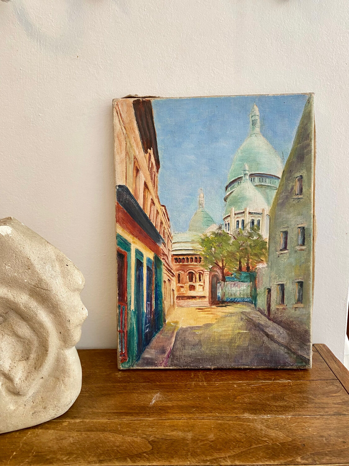 Oil on canvas view of Montmartre