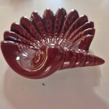 vide poche cendrier coqillage rouge bordeaux vallauris année 60