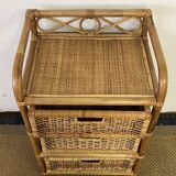 Vintage rattan chest of drawers