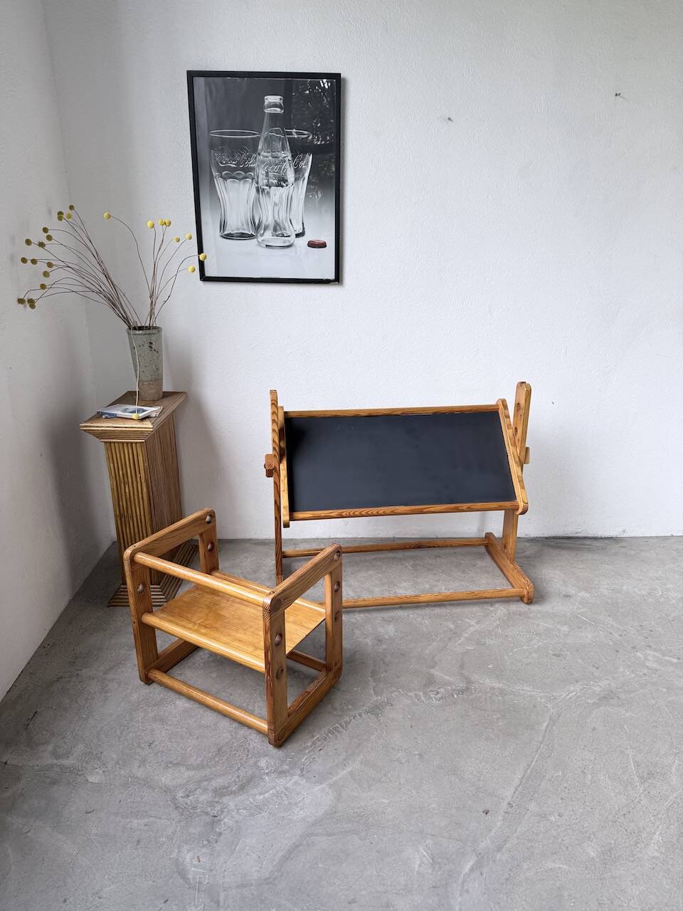 Bureau et chaise enfant pin Bauhaus