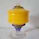 Yellow glass candy pot