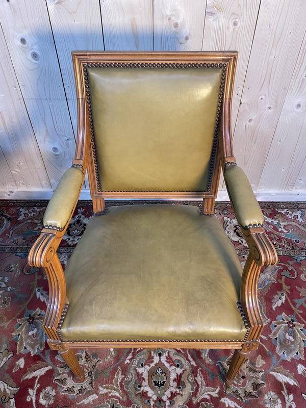 Louis XVI style leather office chair