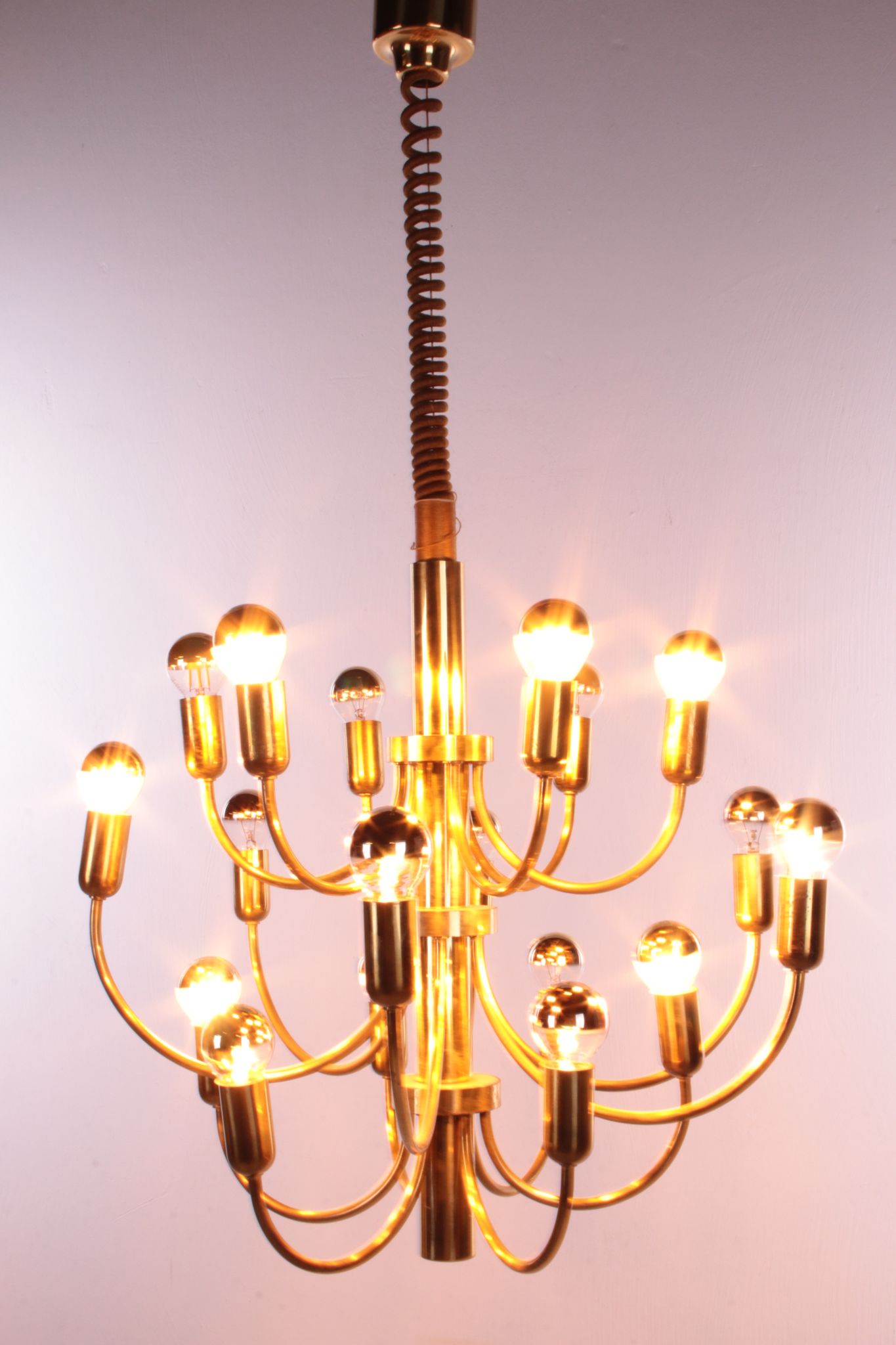 Suspension de chez Sciolori pour Boulanger avec 18 lumières, 1960