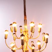 Suspension de chez Sciolori pour Boulanger avec 18 lumières, 1960
