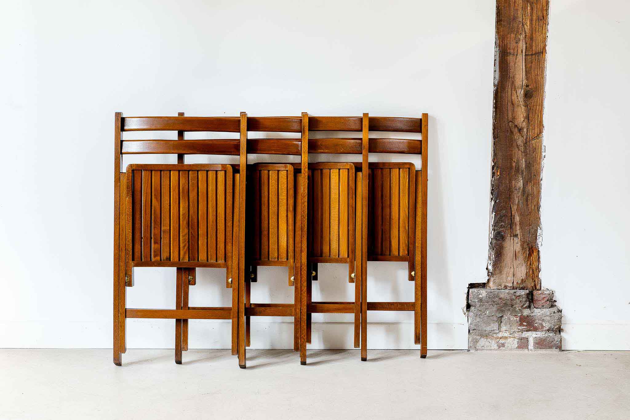Chaise vintage pliante en bois