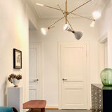 Asymmetric Italian Brass Ceiling Lamp  Style, 1950s Mid-Century