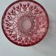 Small vintage pink glass bowl with floral decoration – French 60s/70s
