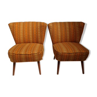 Paire de fauteuils scandinave cocktail 1950-60