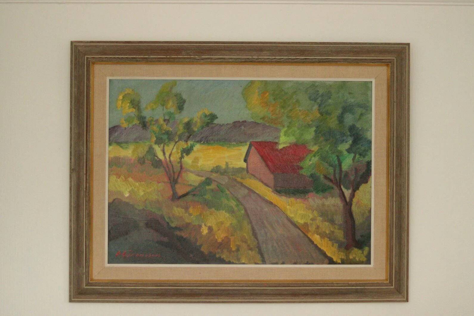 Landscape with barn by Bror Göransson
