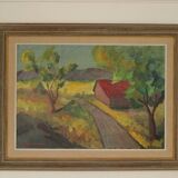 Landscape with barn by Bror Göransson