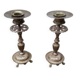 Pair of bronze candlesticks