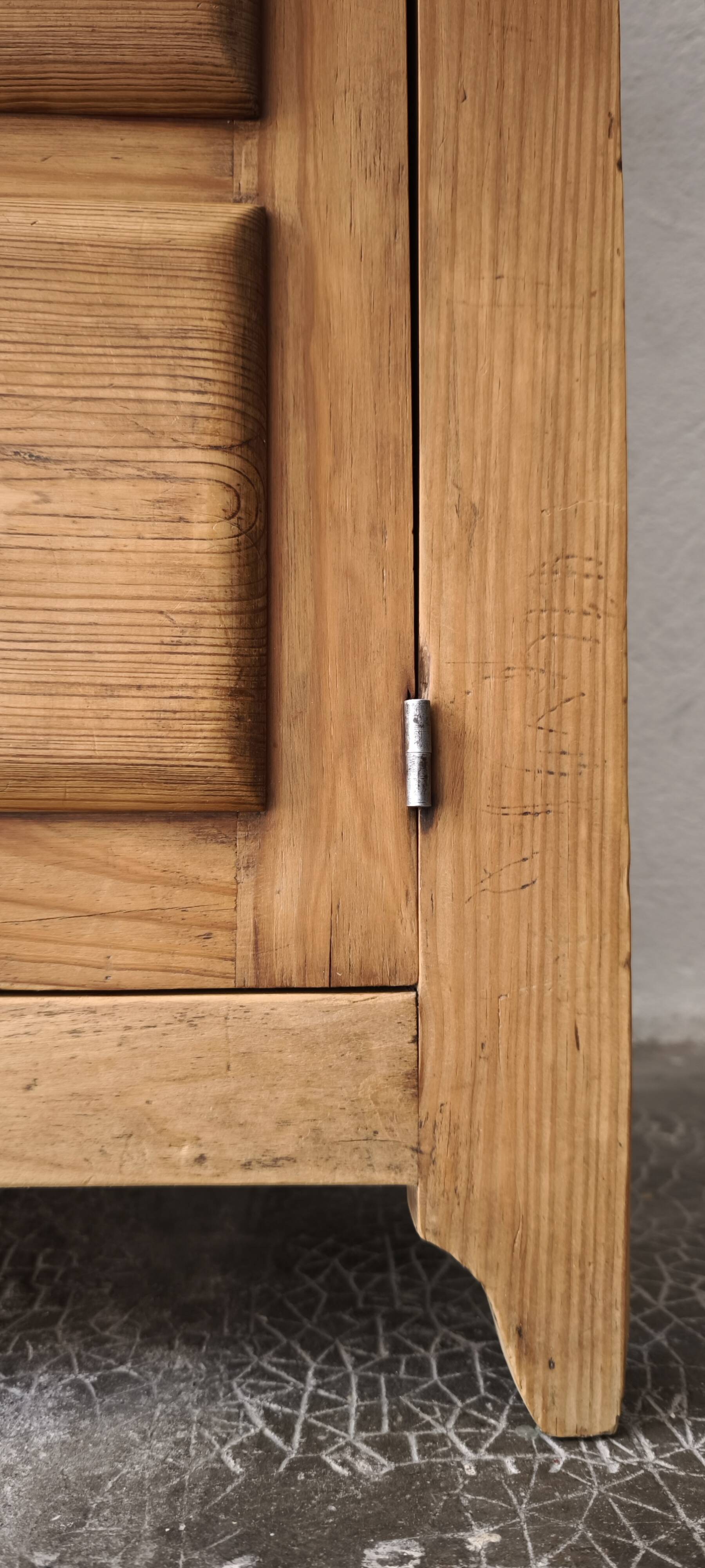 Small antique workshop furniture made of solid wood.