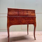 Carel Jacques-philippe Curved Sloping Desk In Louis XV Period Marquetry Stamped