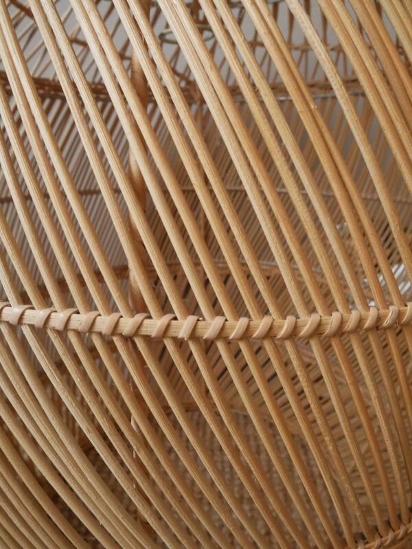 Suspension en rotin osier naturel tressé vintage décoration bohème fait main fabrication artisanale