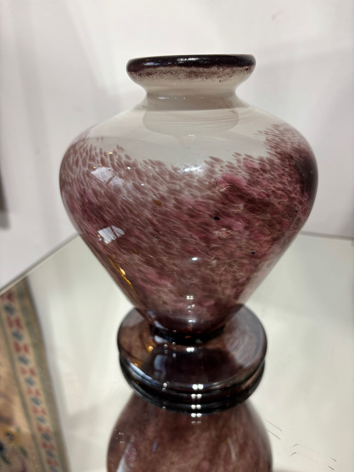 Blown glass round vase, signed Jean-Claude Novaro.