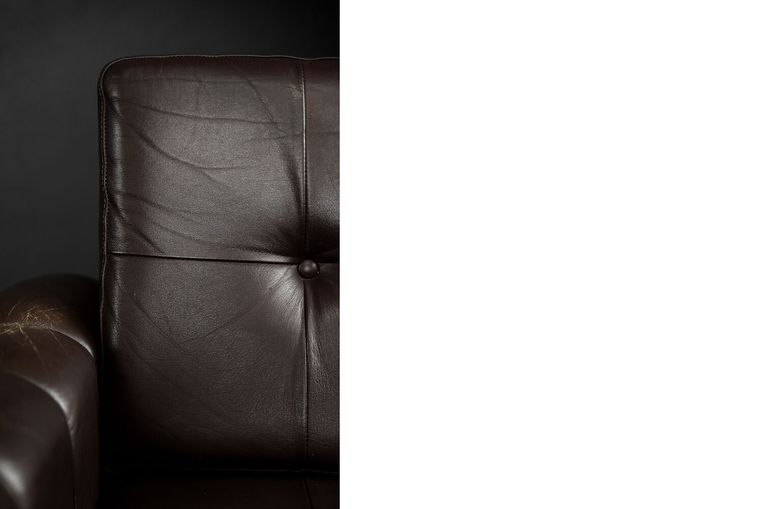 Vintage Mid-Century Modern Brown Leather Heart-shaped Lounge Chair, 1960s, Set of 2