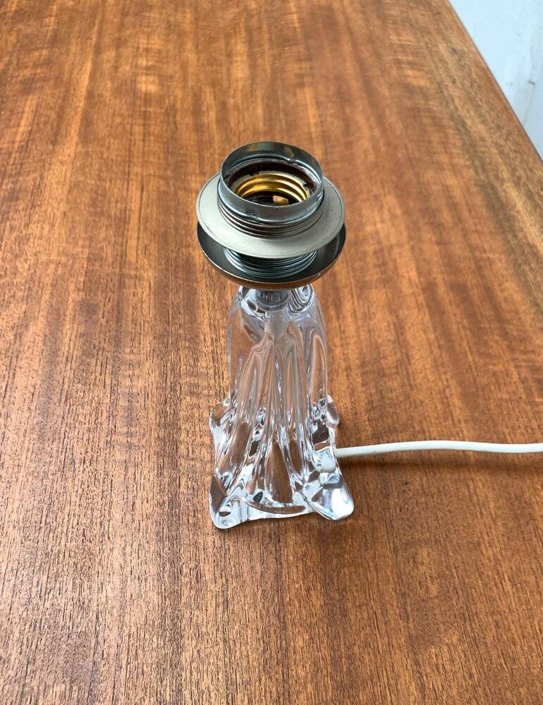 Lampe de table en verre française du milieu du siècle par Daum, années 1960