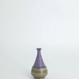Small MidCentury Swedish Modern Collectible Brown & Purple Stoneware Vases by Gunnar Borg , Set of 4